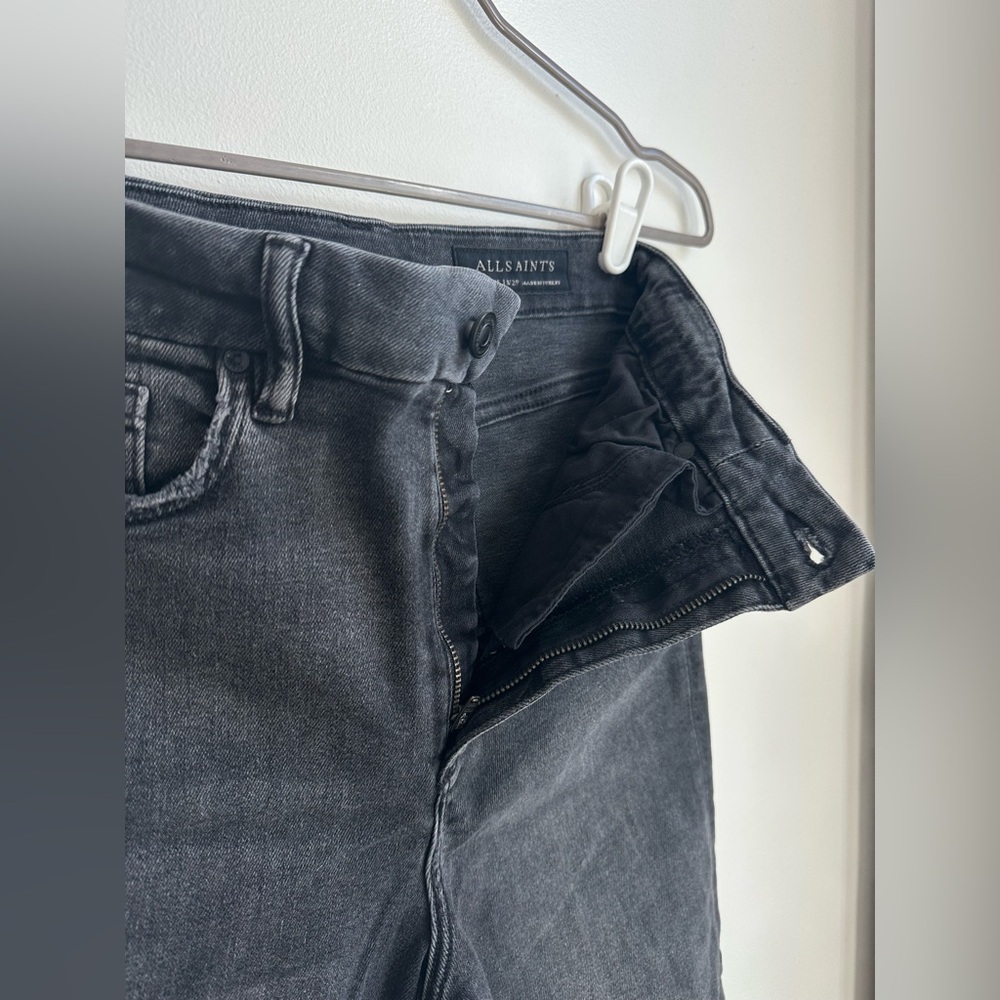 ALLSAINTS Kenzie Ultra High Skinny Jeans in Washed Black, size 29 - Picture 9 of 10